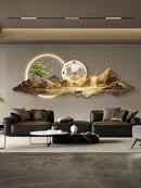 Axyaa LED Wall Lamp Modern Luxury Living Room Clock Hanging Painting Decoration