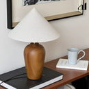 Axyaa Solid Wood Fabric Desk Lamp: Antique Wabi Sabi Style for Bedroom & Living Room
