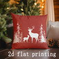 Axyaa Christmas Reindeer & Bow Print Pillowcase - Sofa, Bedroom, Car Cover