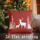 Axyaa Christmas Reindeer & Bow Print Pillowcase - Sofa, Bedroom, Car Cover