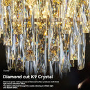 Axyaa Luxury Round Pendant Light for Living Room, Elegant Crystal Light Fixture