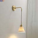 Axyaa Ceramic Copper LED Wall Lights Modern Bedside Lamp for Home Decor