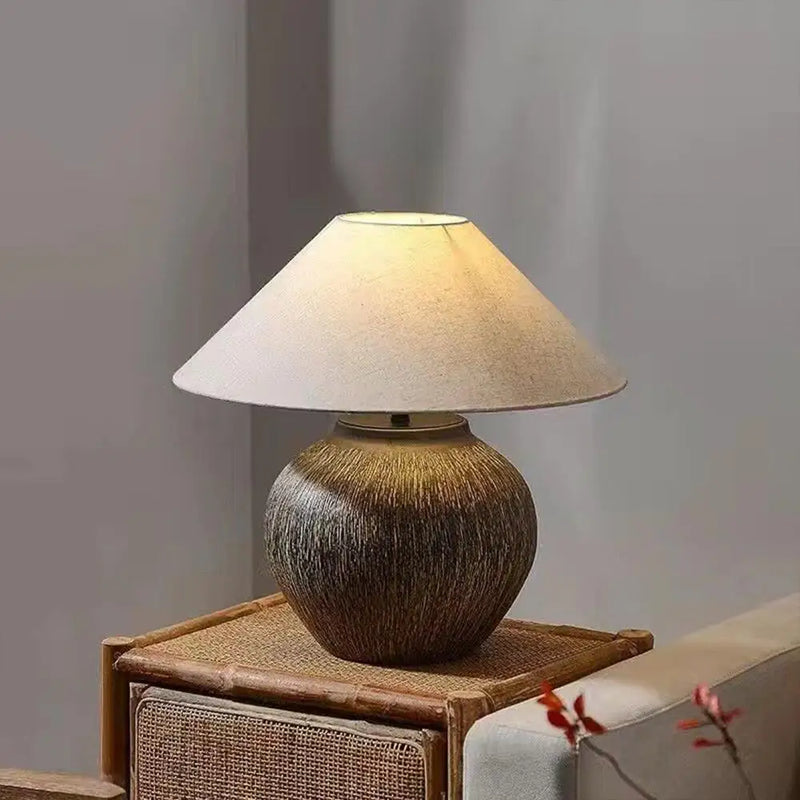 Axyaa Ceramic Table Lamp: Japanese-style Bedroom Decoration & Living Room Light