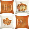 Axyaa Buffalo Check Print Linen Pillow Cover 45x45 for Fall Thanksgiving Decor