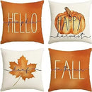 Axyaa Buffalo Check Print Linen Pillow Cover 45x45 for Fall Thanksgiving Decor
