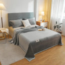 Axyaa Cloud Mink Blanket - Solid Color Fleece Nap Blanket with Simple Hemming
