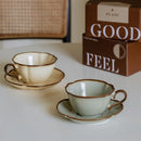 Axyaa Lace Shape Cup & Saucer Set, 240ml, Home Cafe & Office Teaware