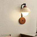 Axyaa Nordic Yellow Travertine Wall Light G9 LED Bulb & Walnut Canopy Wall Lamp
