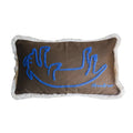 Axyaa Medieval Critter Embroidery Cushion Cover in Coffee Brown - 30x50cm