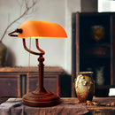Axyaa Retro Industrial Green Glass Banker Table Lamp