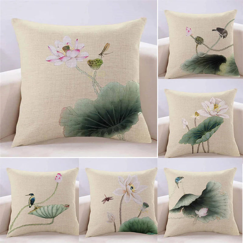 Lotus Cushion Cover by Axyaa: Stylish Home Decor Pillowcase for Living Room, Car, and More