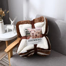 Axyaa Nordic Light Luxury Lamb Wool Flannel Double Layer Thick Quilt Blanket