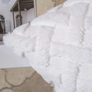 Rustic Embroidered Faux Wool Pillowcase for Sofa Living Room by Axyaa