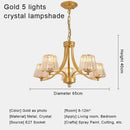 Axyaa Crystal Golden Pendant Lights - Modern Minimalist American Light Luxury Fixtures