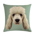 Cartoon Dog Cushion Cover by Axyaa - Linen Pet Pillow for Home Office Sofa Decor