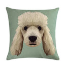 Cartoon Dog Cushion Cover by Axyaa - Linen Pet Pillow for Home Office Sofa Decor