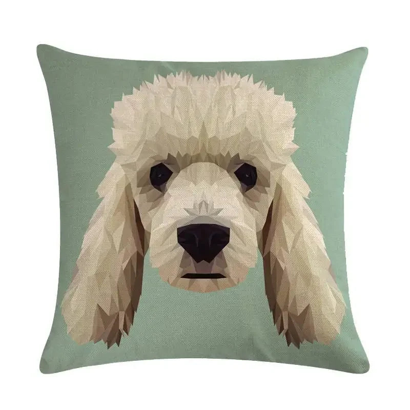 Cartoon Dog Cushion Cover by Axyaa - Linen Pet Pillow for Home Office Sofa Decor
