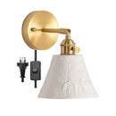 Axyaa Elk Ceramic Lampshade LED Wall Sconce, Nordic Modern Lighting for Bedroom, Bathroom