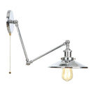 Axyaa Industrial Lens Vintage Loft Wall Lamp with Swing Arms and Pull Chain Switch