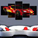 Axyaa 5-Piece Canvas Wall Art Cars 296 Speciale 2025 Interior Decor Print