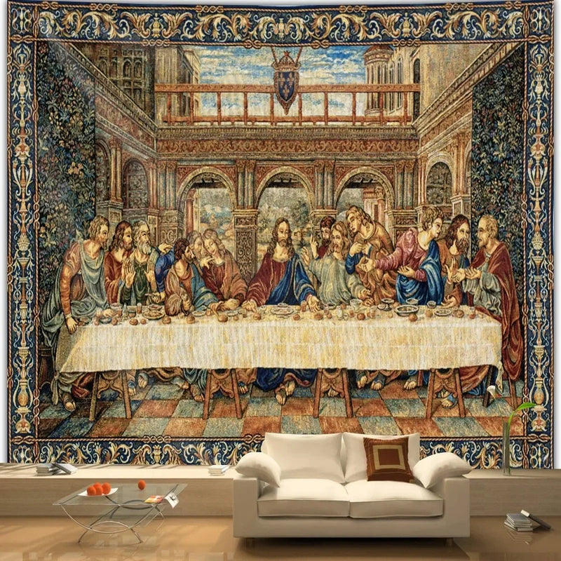Axyaa Last Supper Jesus Tapestry - Christmas Living Room Wall Decoration