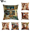 Axyaa Cat Series Linen Pillowcase 45x45cm