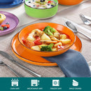Axyaa Handpainted Spirals Ceramic Plate Set - Mix-Color, 12/18/24PCS, Dinner/Dessert/Bowl/Soup Plates
