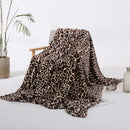 Axyaa Leopard Print Rabbit Plush Sofa Blanket: Stylish, Warm & Comfortable Home Decor