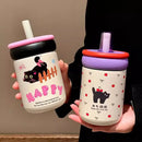 Axyaa Kawaii Cat Coffee Tumbler Stainless Steel 316 Thermal Water Bottle 500ml