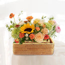 Axya Hand-Woven Rattan Wicker Basket, Multi-Purpose Storage Box for Kitchen and Home