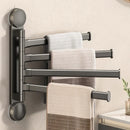 Axyaa Rotating Towel Rack: Multi-pole Folding Storage for Bathroom and Kitchen