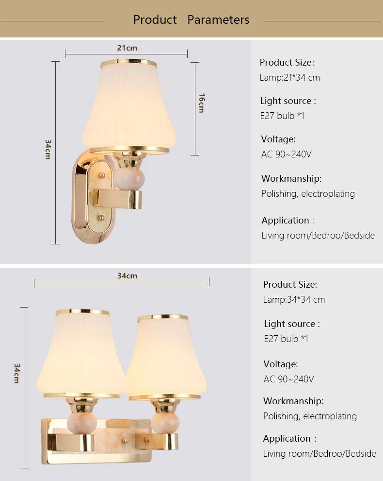 Axyaa Nordic Wall Lamp LED Indoor Retro Bedroom Light