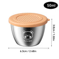 Axyaa Stainless Steel Sealed Sauce Dish with Lid - Condiment Container