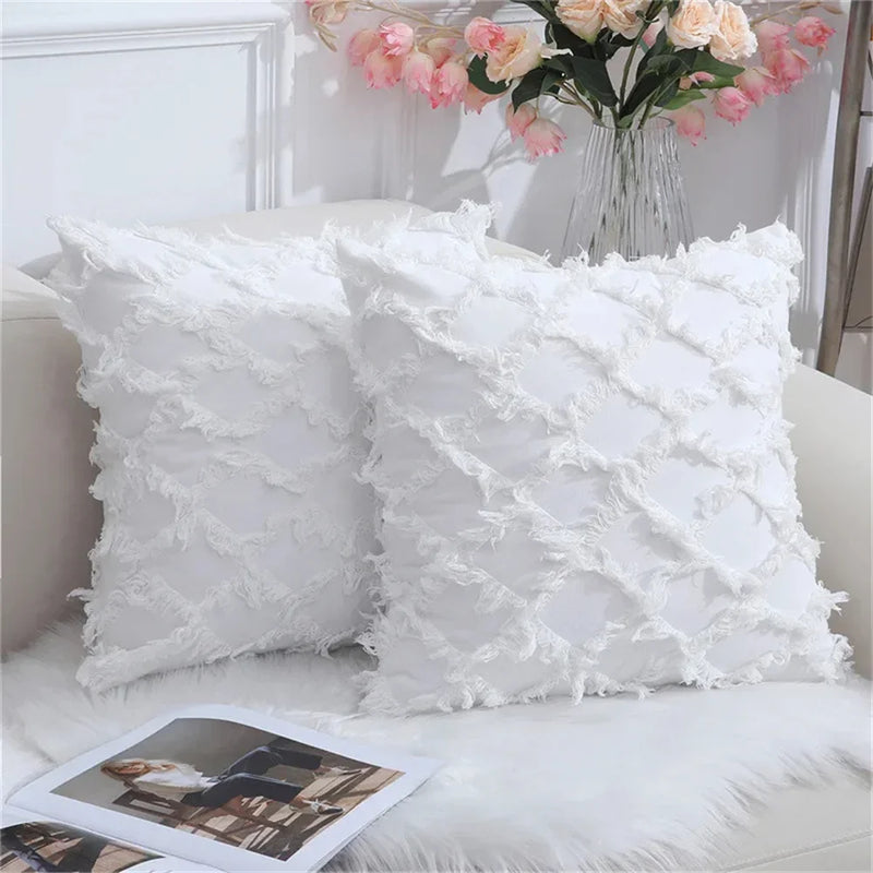 Axyaa Luxury Cotton Linen Pillow Cover 45x45cm - Sofa Decor Case