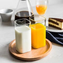 Axyaa Square Glass Coffee Mug Set Glass Tea Cups for Milk Beer Juice Wine.