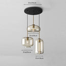 3-Light Amber Glass Pendant Lamp by Axyaa - Vintage Industrial Ceiling Fixture