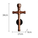 Axyaa Industrial Iron Pipe Wall Lamp Sconce for Loft Decor Steampunk Style