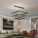 Axyaa Black Aluminum Square Pendant Light - Modern LED Hanging Lamp for Home Loft