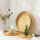 Axyaa Bamboo Cotton Tray: Portable Tea Set for Home, Hotel and Restaurant