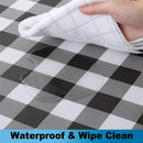 Axyaa Round Vinyl Tablecloth Waterproof Elastic Fitted Table Cover for Home Outdoor Picnic