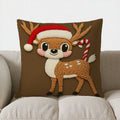 Axyaa Snowman Christmas Pattern Cushion Cover for Sofa, Bedroom, Car - Festive Home Decor