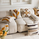 Axyaa Geometric Embroidery Cotton Pillow Cover for Sofa Bed Decoration