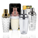 Axyaa Stainless Steel Cocktail Shaker Glass with Braided/Pineapple Pattern Filter Lid