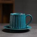 Axyaa Retro Coarse Pottery Coffee Cup and Saucer Set