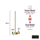 Axyaa LED Wall Lamp 350° Rotation Modern Wall Light, Touch Switch, Adjustable Gold