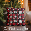 Axyaa Christmas Plaid & Snowflake Pillow Covers for Sofa, Bedroom, Car - Rectangular Back Cushion