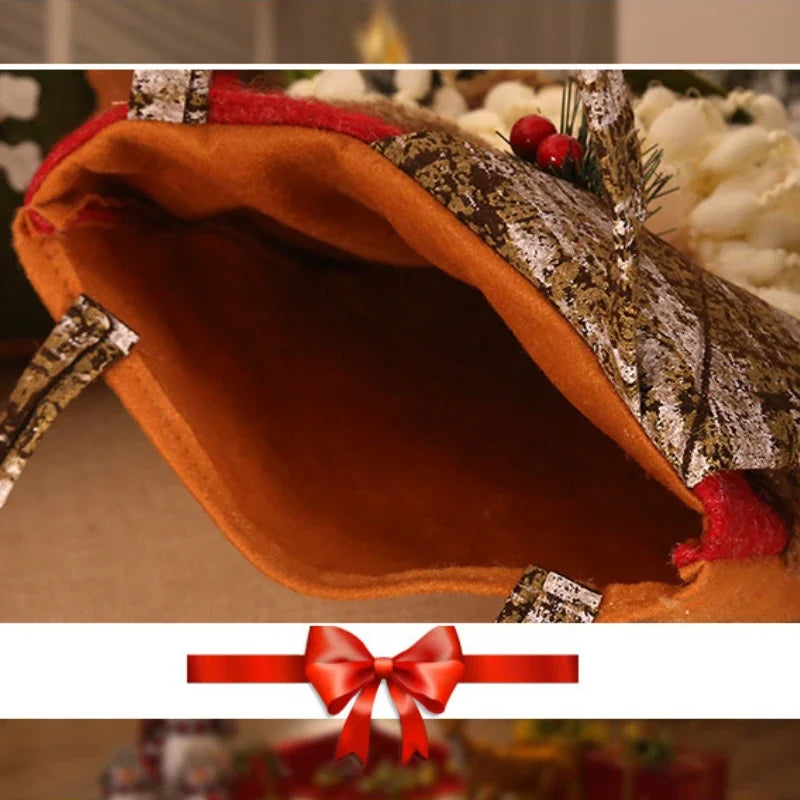 Axyaa Santa Claus Gift Tote Bag: Festive Holiday Home Decoration and Children's Xmas Gift