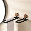 Axyaa Walnut Towel Rack Wall Mount Foldable Bathroom Holder