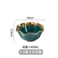Axyaa Ceramic Vegetable Salad Bowl Fruit Plate Dessert Dried Fruit Basin