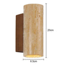Axyaa Stone Cylinder Wall Lamp: Japanese Cream Wabi-Sabi Style LED Lighting